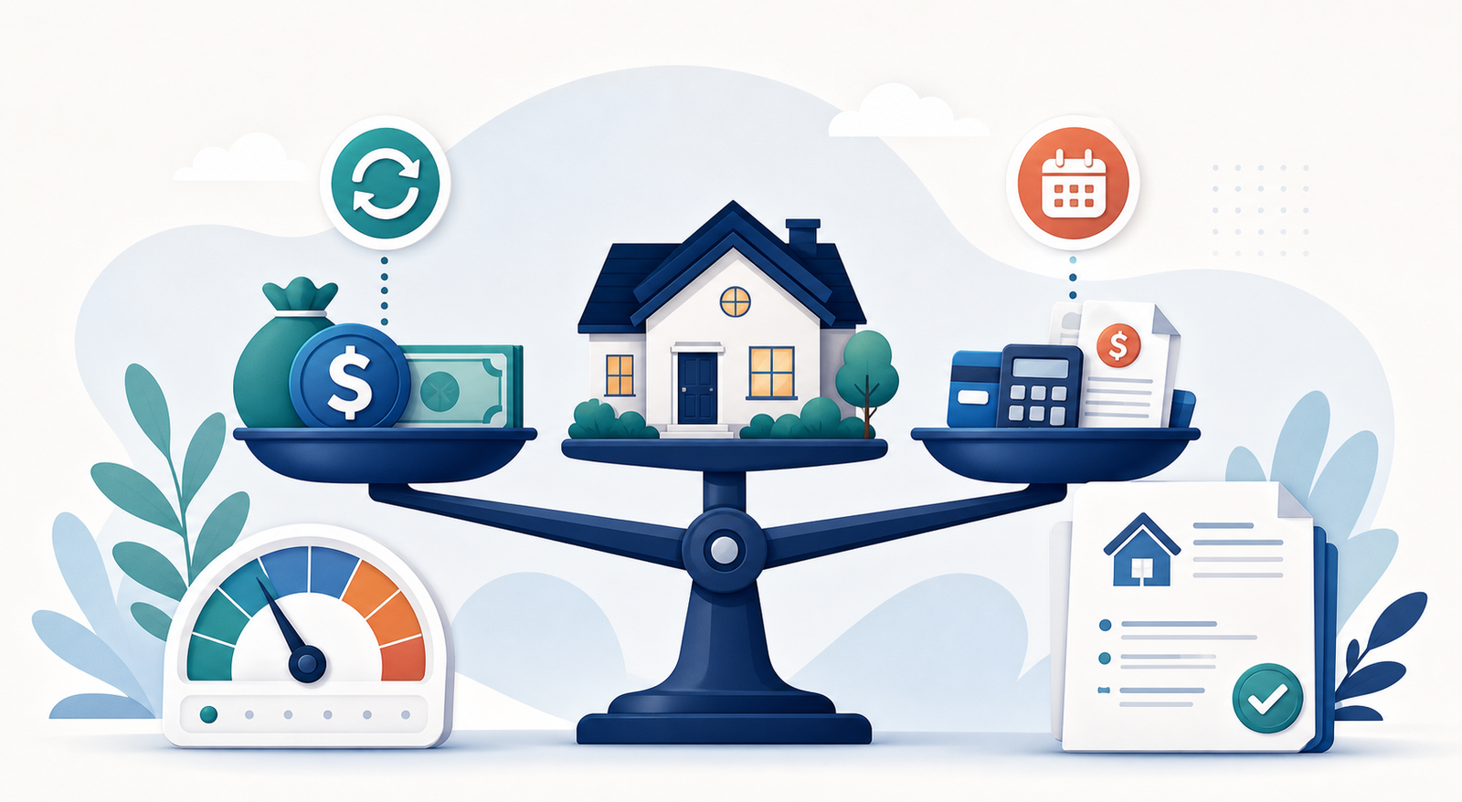 Illustration balancing income, debt service, and mortgage eligibility