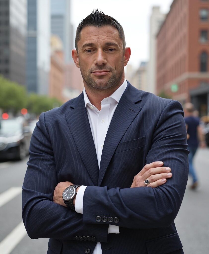 Jared Feder in a navy suit, mortgage professional and technology founder